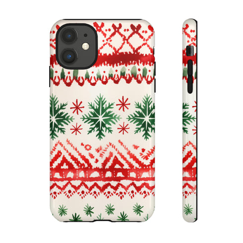 Watercolor Study of Christmas Patterns - Impact Resistant Phone Case iPhone 11 Glossy